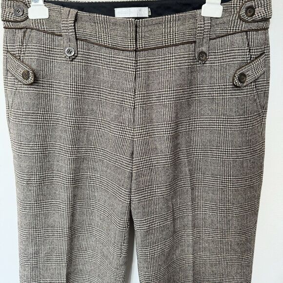 Badgley Mischka Plaid Wool Trouser Pants Size 8 - Picture 2 of 6